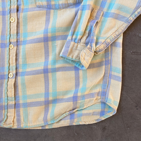 80's Yellow Cotton Flannel - XL