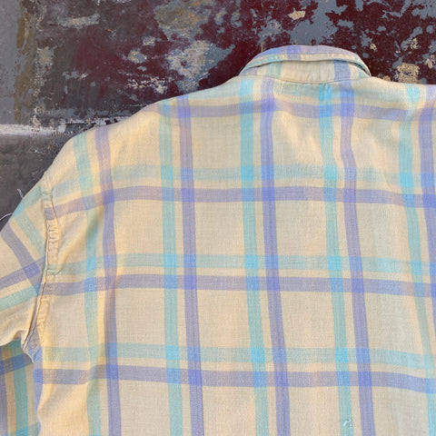 80's Yellow Cotton Flannel - XL