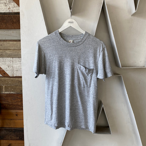80's Heather Pocket Tee - Small