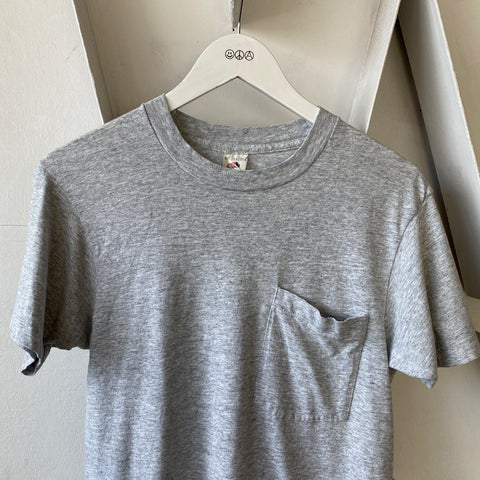 80's Heather Pocket Tee - Small