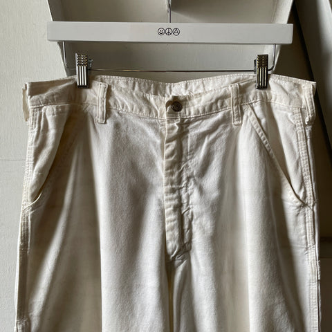 70’s White Cotton Work Pants - 32” x 29”