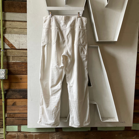 70’s White Cotton Work Pants - 32” x 29”