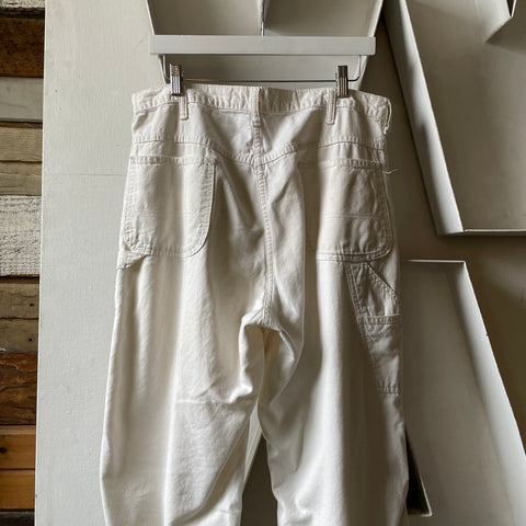 70’s White Cotton Work Pants - 32” x 29”