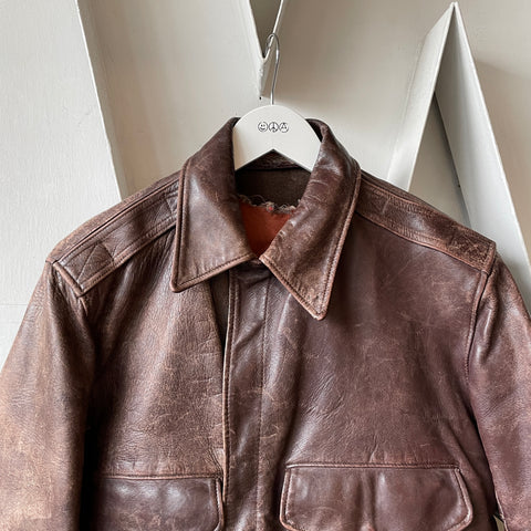 60’s Leather Bomber Jacket - Small