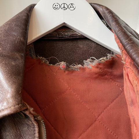 60’s Leather Bomber Jacket - Small