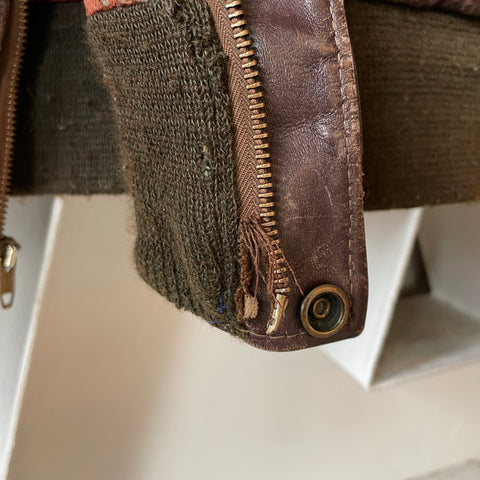 60’s Leather Bomber Jacket - Small