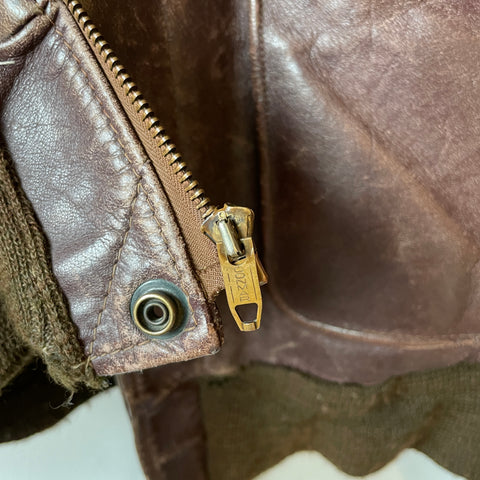 60’s Leather Bomber Jacket - Small