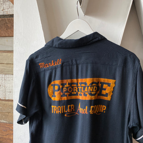 60's Trailer Park Rayon Bowling Shirt - Medium