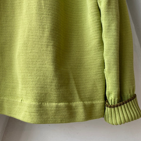 70's Green Wool Cardigan - Medium