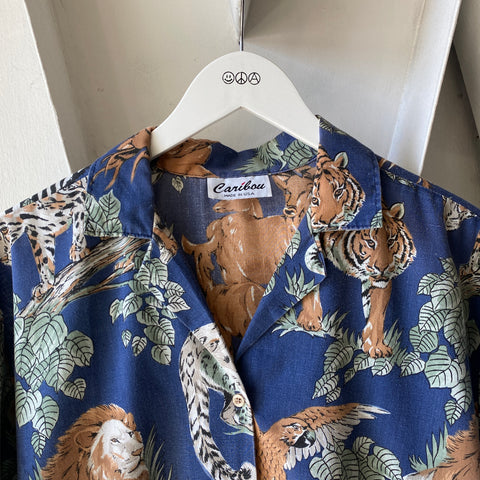 90's Animal Pattern Button Up - Medium