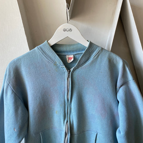 50's Cotton Candy Zip Cardigan Sweatshirt - Medium