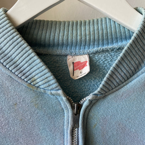 50's Cotton Candy Zip Cardigan Sweatshirt - Medium