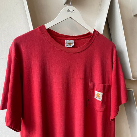 80's Faded Carhartt Pocket Tee - Large