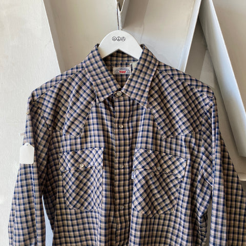 70’s Big E Plaid Shirt - XL