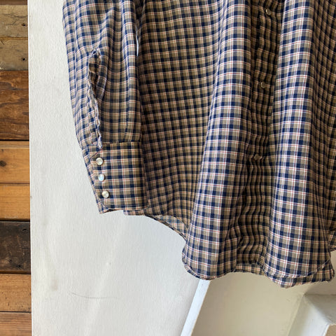 70’s Big E Plaid Shirt - XL