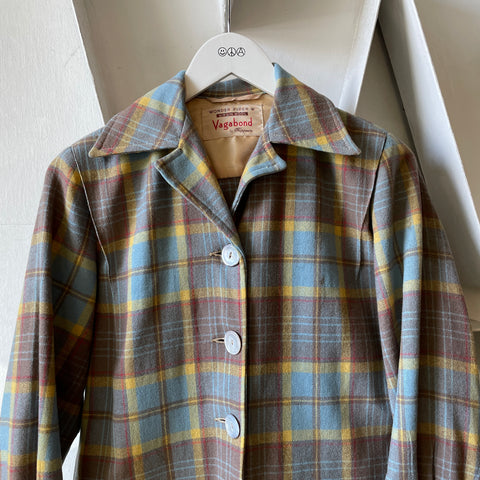 60’s Boxy Plaid Wool Jacket - Small