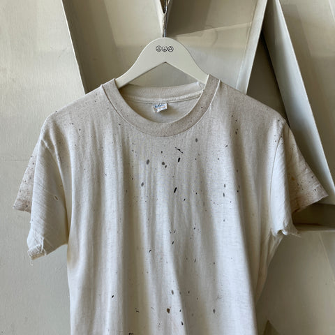 70’s Towncraft Thrashed White Tee - Medium