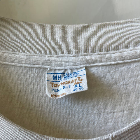 70’s Towncraft Thrashed White Tee - Medium