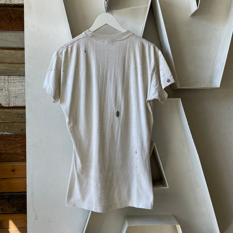 70’s Towncraft Thrashed White Tee - Medium