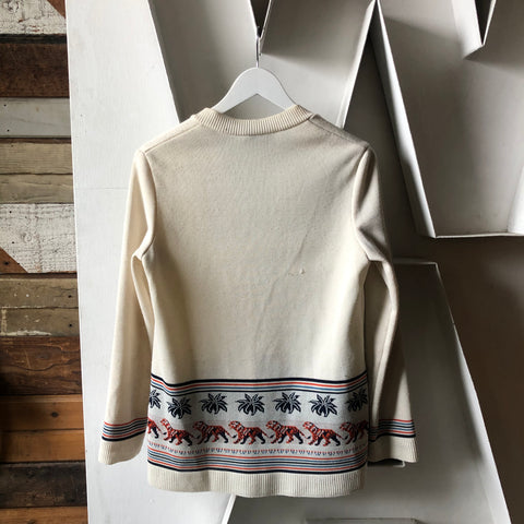 70’s Tiger Knit Cardigan - Medium