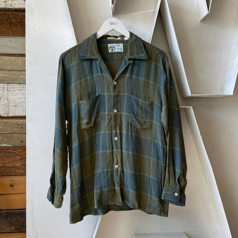 60’s Manhattan Plaid Loop Collar - Medium