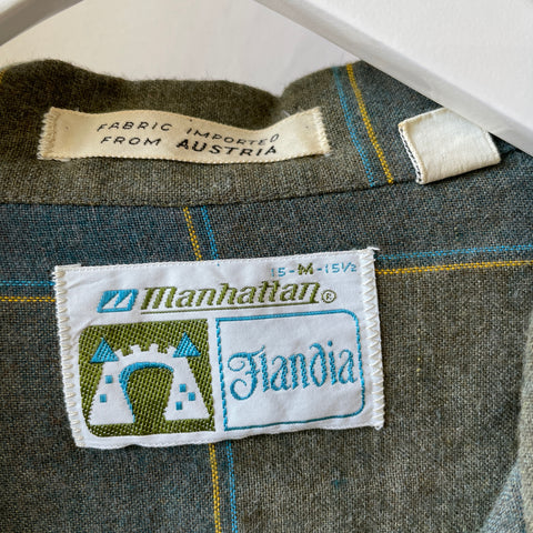 60’s Manhattan Plaid Loop Collar - Medium