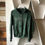 60’s Faded Green Thermal Lined Zip-up Hoodie - Medium