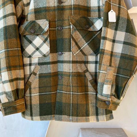 70's Green Flannel Jacket - Medium