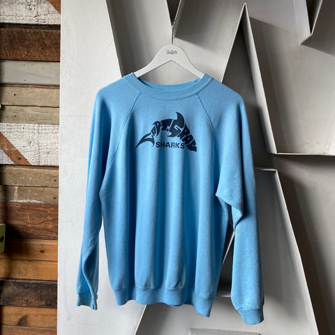 80's Shark Raglan Sweatshirt - XL