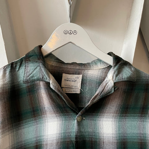 60’s Towncraft Shadow Plaid Loop Collar - Medium