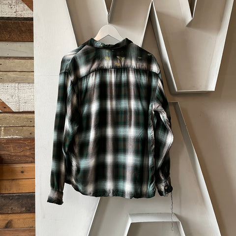 60’s Towncraft Shadow Plaid Loop Collar - Medium