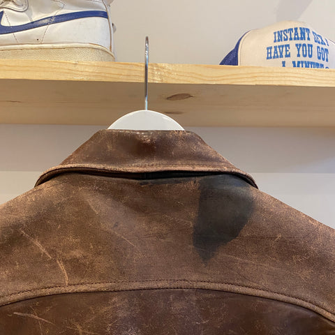 50’s Worn Leather Jacket - Large