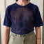 70's Scandinavian Mesh Shirt - Large