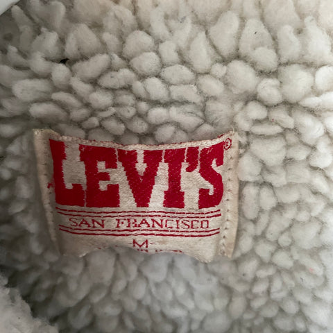 80’s Paint Splattered Levi’s Sherpa - Medium