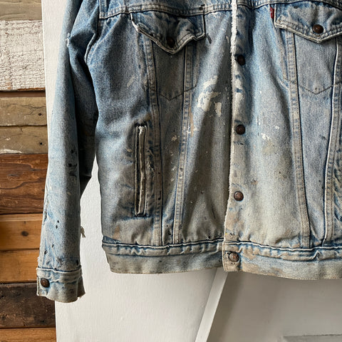 80’s Paint Splattered Levi’s Sherpa - Medium