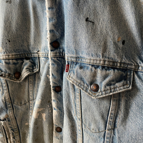 80’s Paint Splattered Levi’s Sherpa - Medium
