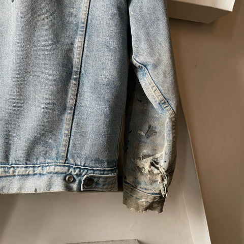 80’s Paint Splattered Levi’s Sherpa - Medium