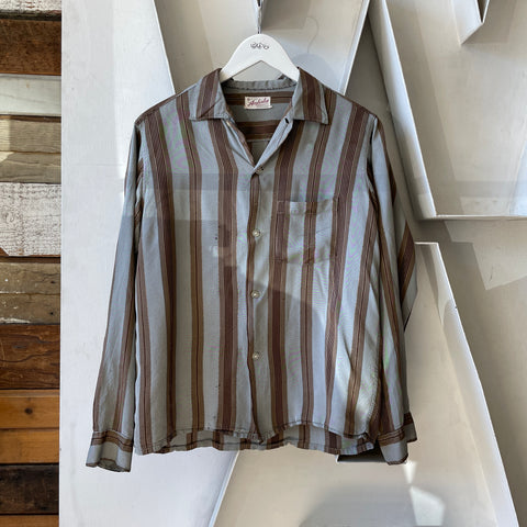 50’s Amberley Satin Button-Up - Medium