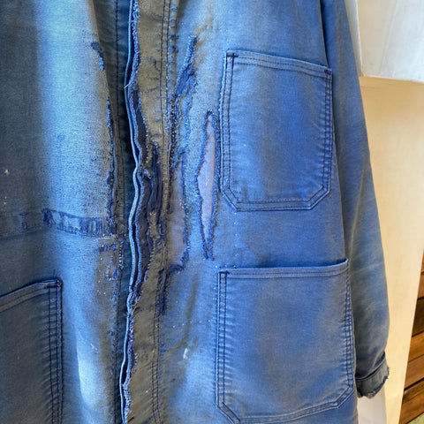 60’s Repaired Moleskin French Chore Coat - Large