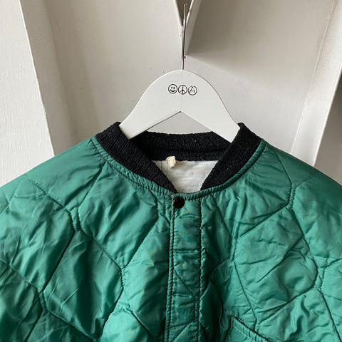70’s Green Quilted Jacket - Large