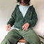 60’s Faded Green Thermal Lined Zip-up Hoodie - Medium