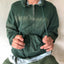 60’s Faded Green Thermal Lined Zip-up Hoodie - Medium