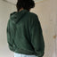 60’s Faded Green Thermal Lined Zip-up Hoodie - Medium