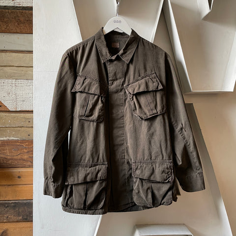60’s Military Black Overdyed Poplin Jacket - Medium