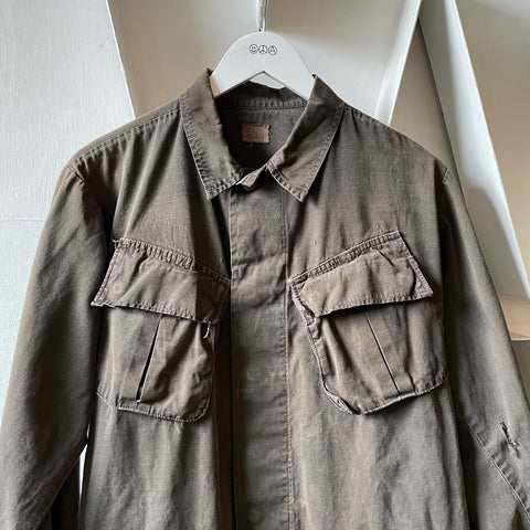 60’s Military Black Overdyed Poplin Jacket - Medium