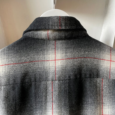 70’s JC Penney Shadow Plaid Loop Collar - Large