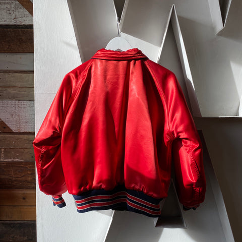 50's Reversible Wool & Satin Varsity Jacket - Medium