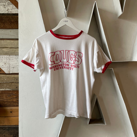 70’s WSU Cougars Blue Bar Ringer Tee - Large
