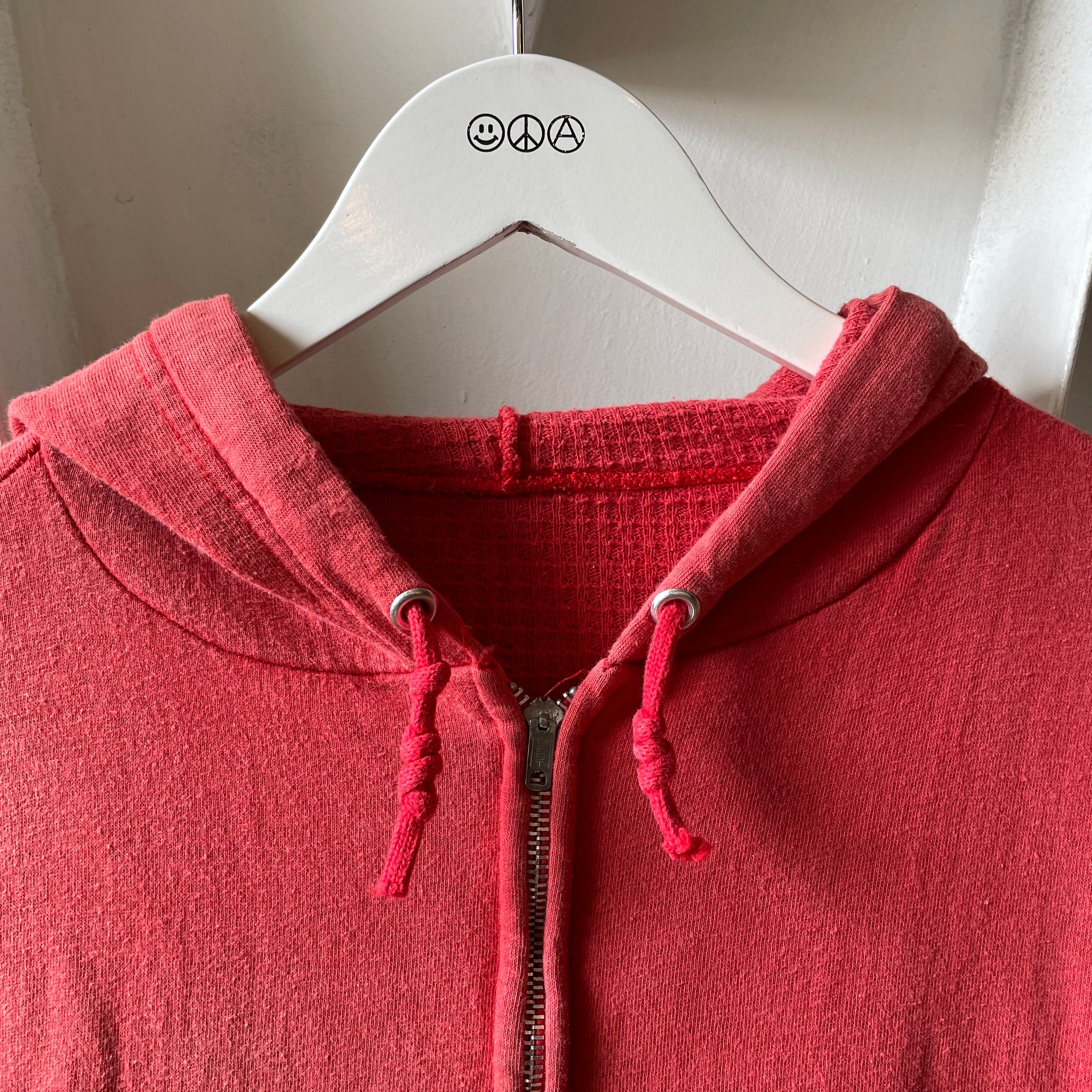 60's Faded Thermal Lined Zip Hoodie - Medium – Kissing Booth