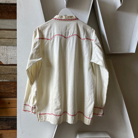 60's Embroidered Canvas Jacket - XL